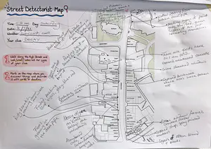 Ferns growing in the drain pipe